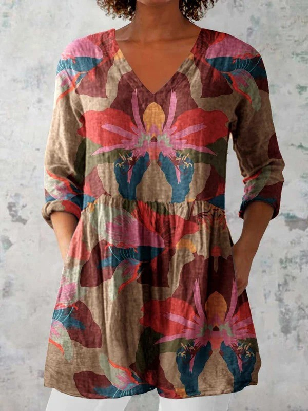 Blusa Amplia con Diseño Vibrante