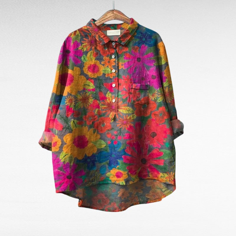 Blusa de Lino Elegante para el Verano