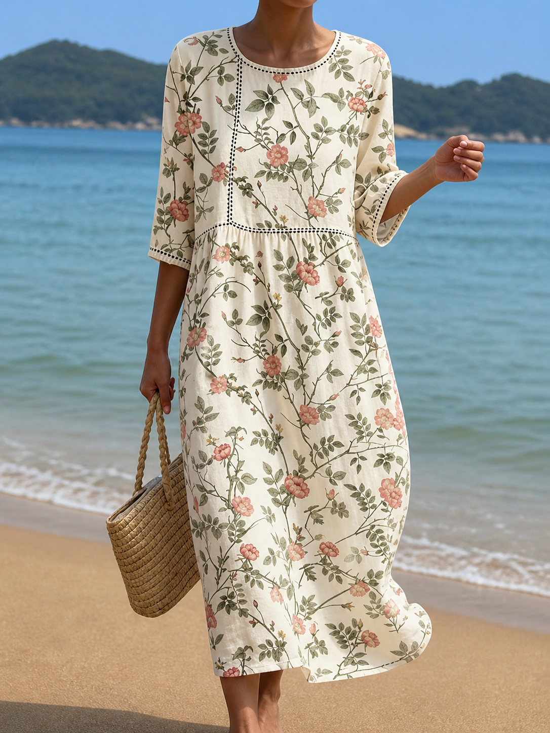 Vestido con diseño de flores