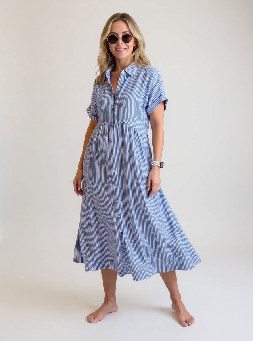 Vestido Elegante de Rayas Suaves