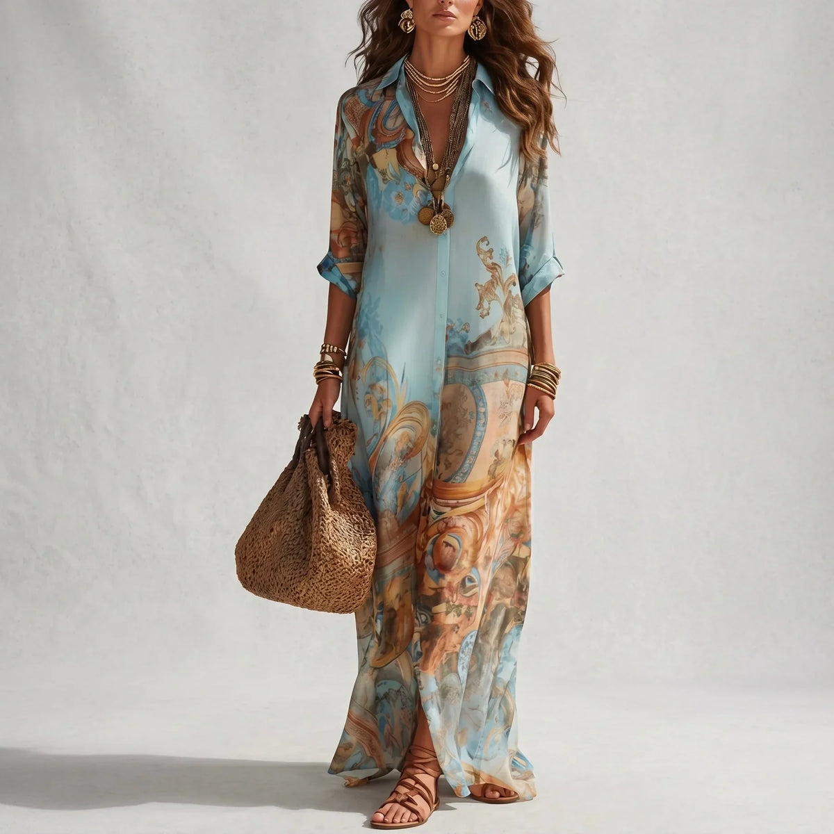 Elegante vestido de verano fluido