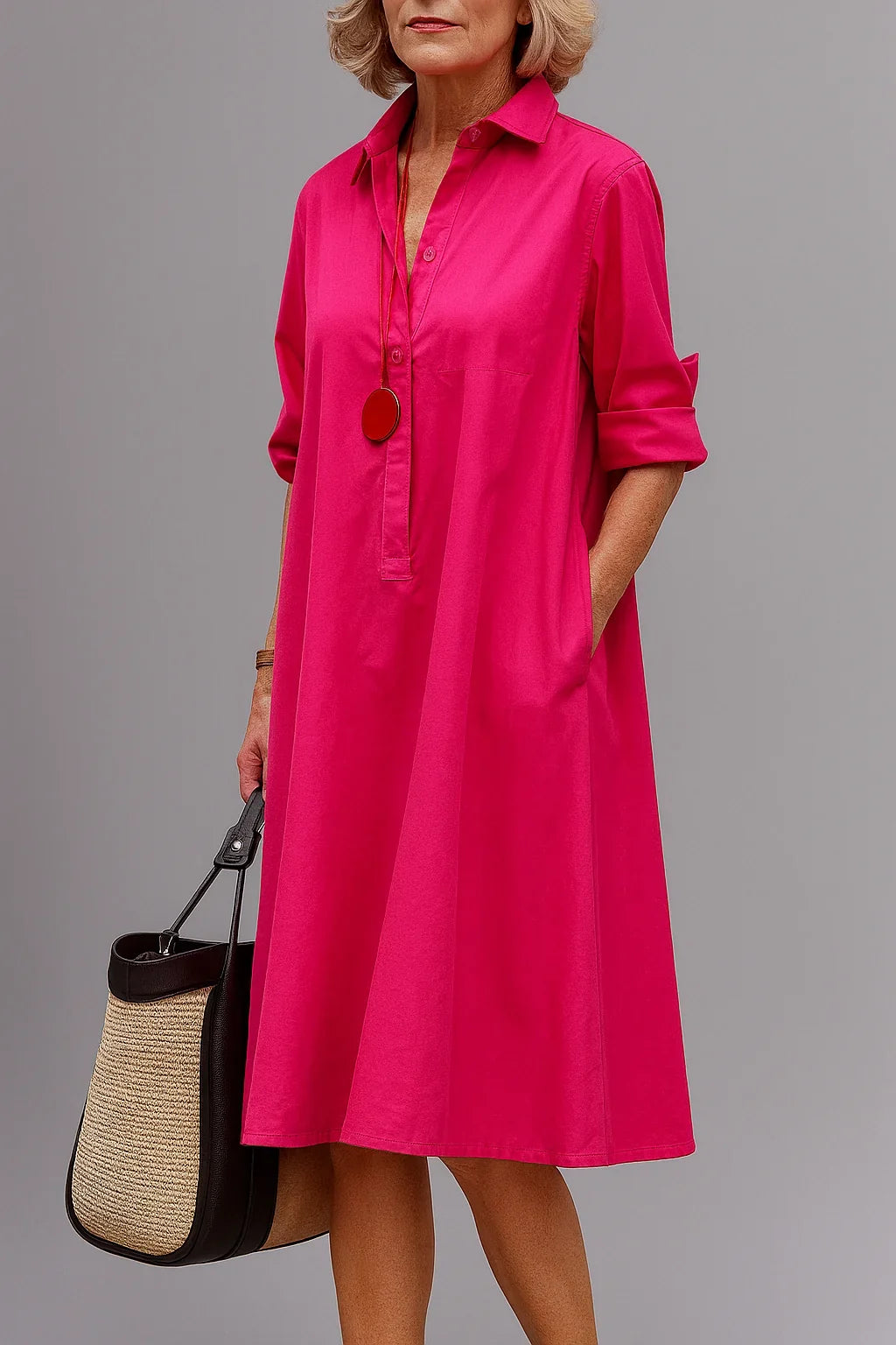Vestido midi refinado y elegante