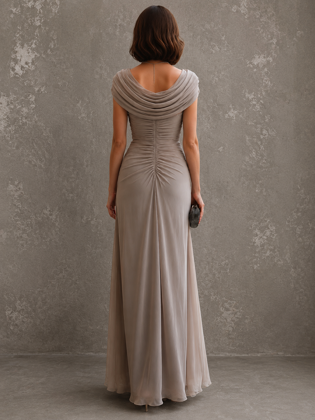 Vestido maxi drapeado