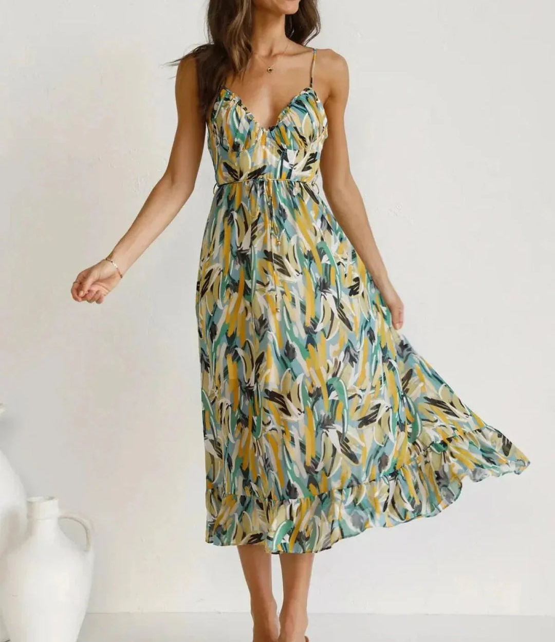 Vestido Midi en Color Vibrante