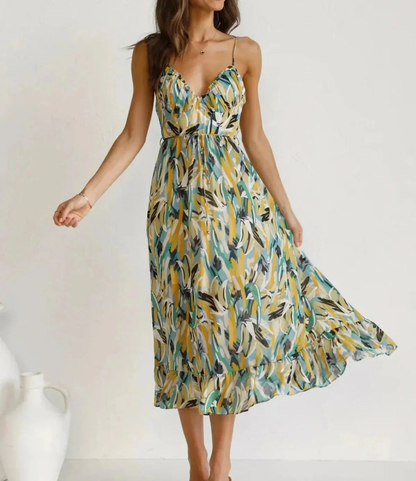 Vestido Midi en Color Vibrante