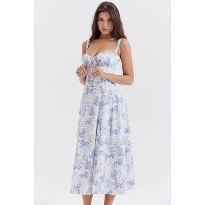 Vestido Midi con Diseño de Corsé