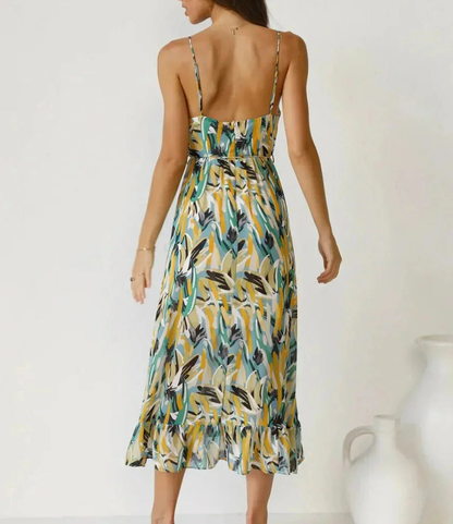 Vestido Midi en Color Vibrante