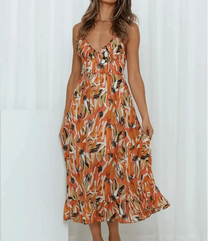 Vestido Midi en Color Vibrante