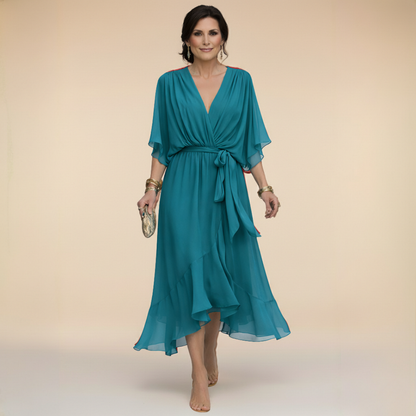 Vestido de Chiffon con Escote en V