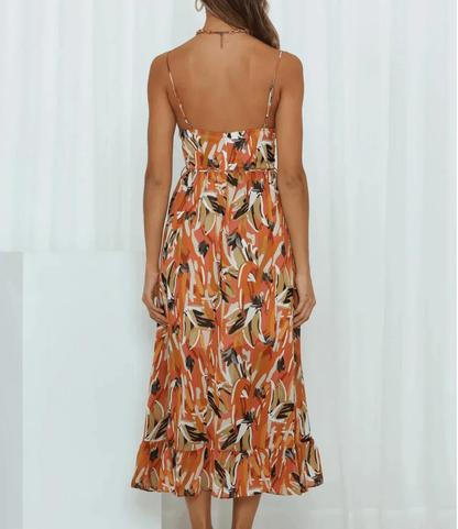 Vestido Midi en Color Vibrante