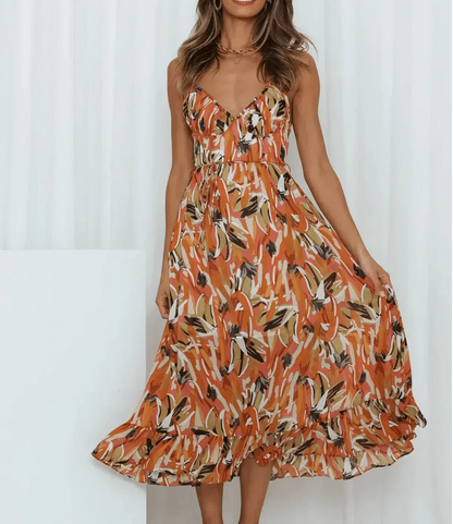 Vestido Midi en Color Vibrante
