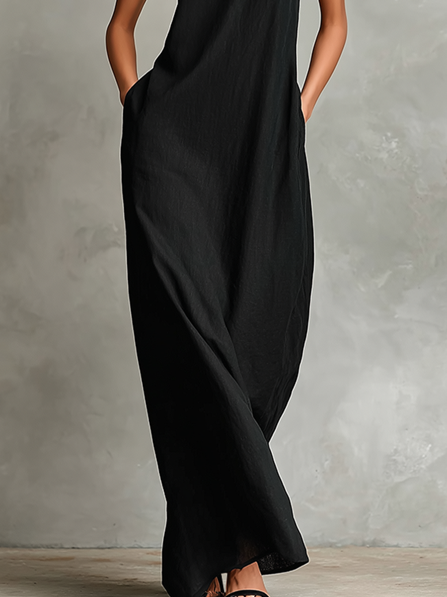 Vestido largo minimalista sin mangas
