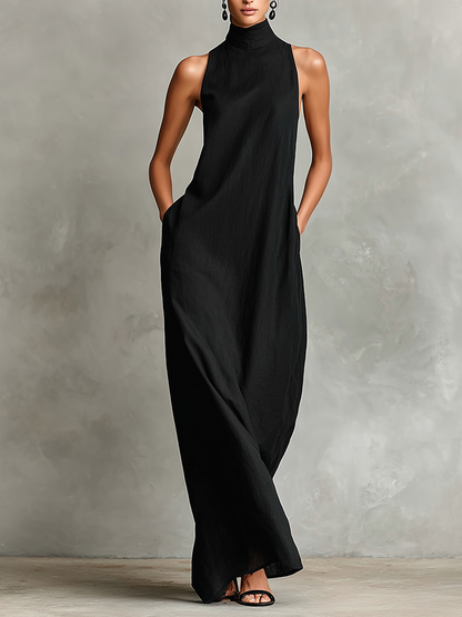 Vestido largo minimalista sin mangas