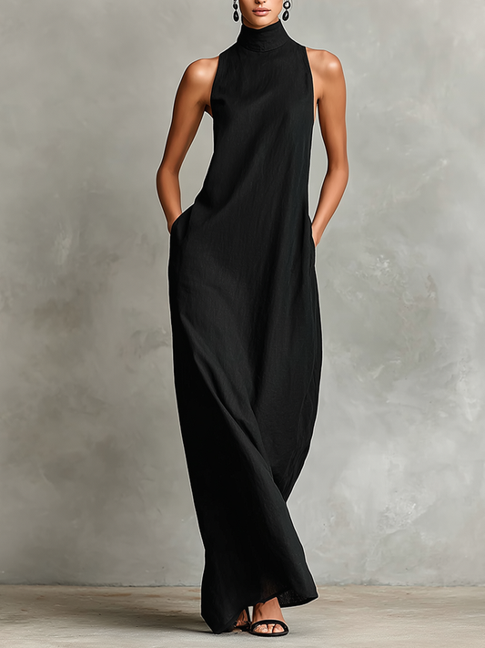 Vestido largo minimalista sin mangas