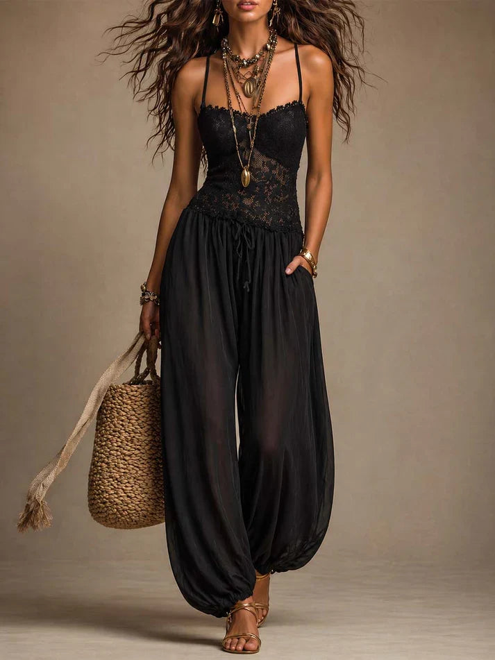 Mono halter con encaje fluido