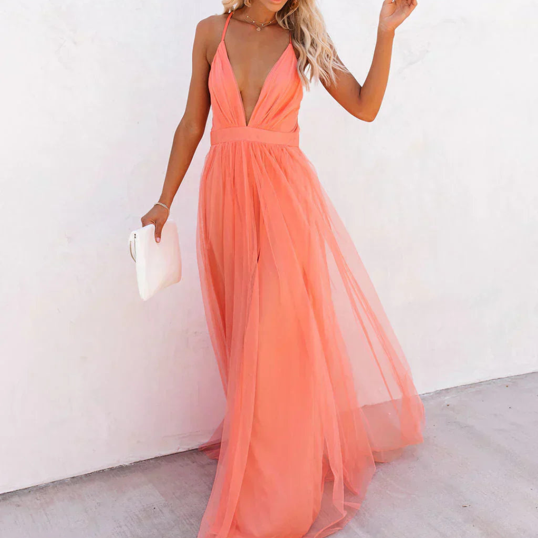 Vestido Maxi en Luz Coral