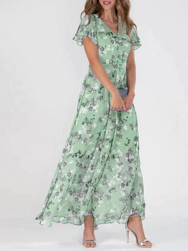Élina Vestido Largo con Estampado Floral