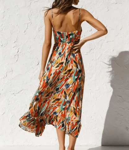 Vestido Midi en Color Vibrante