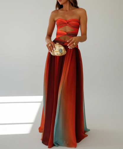 Elegante Vestido Maxi Multicolor