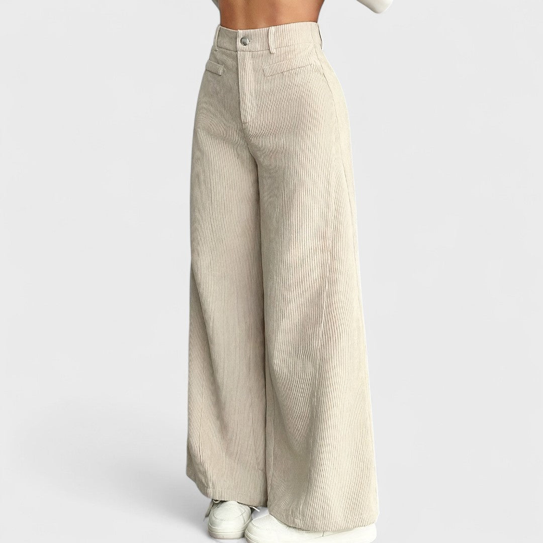 Rida – Pantaloni donna a vita alta con gamba larga