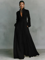 Vestido Maxi con Cuello Alto