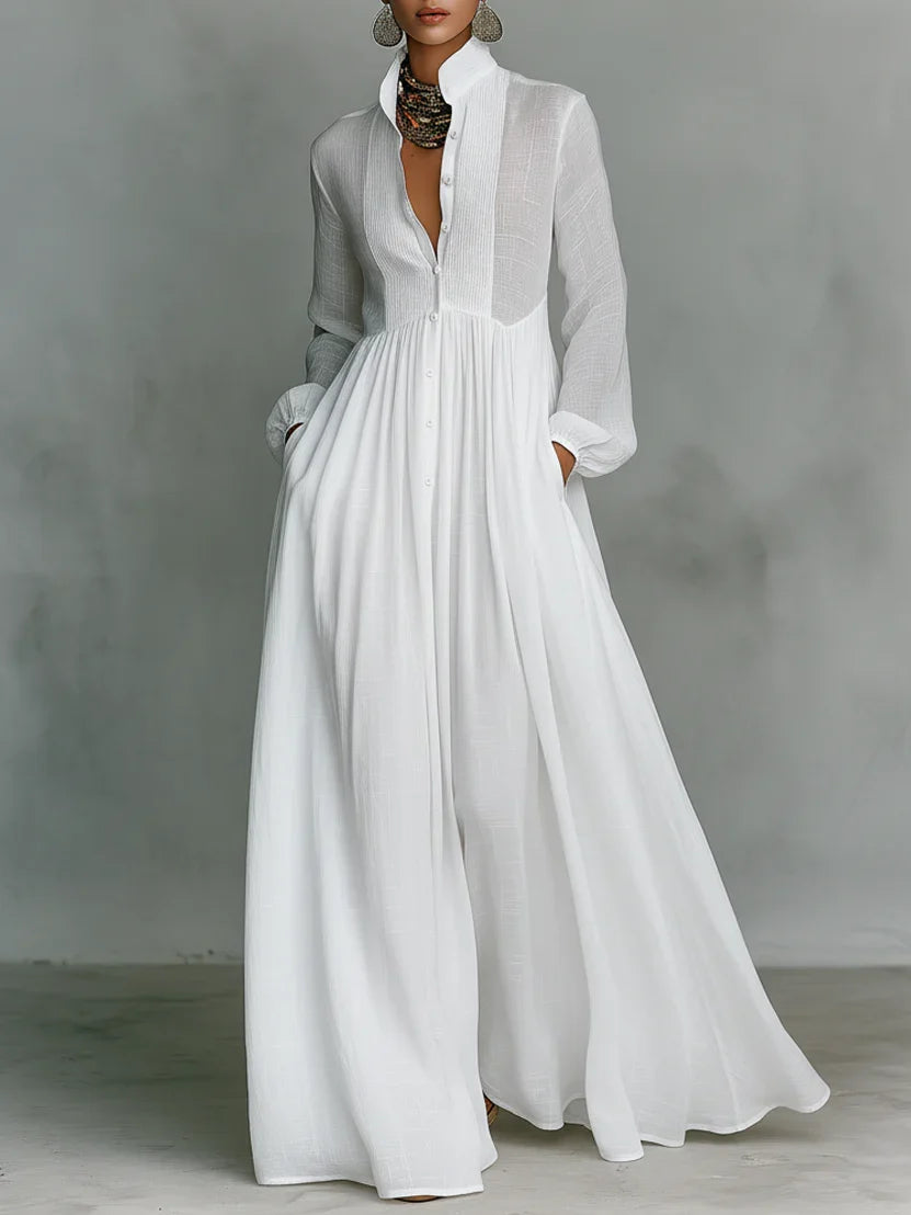 Vestido Maxi con Cuello Alto