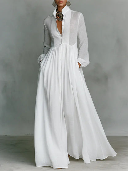 Vestido Maxi con Cuello Alto