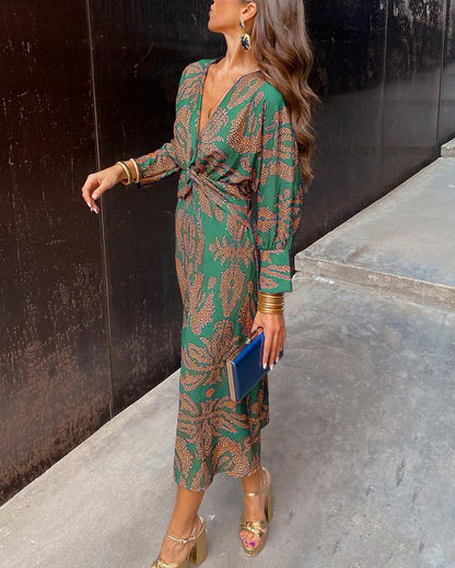 Vestido Midi Floral con Elegancia