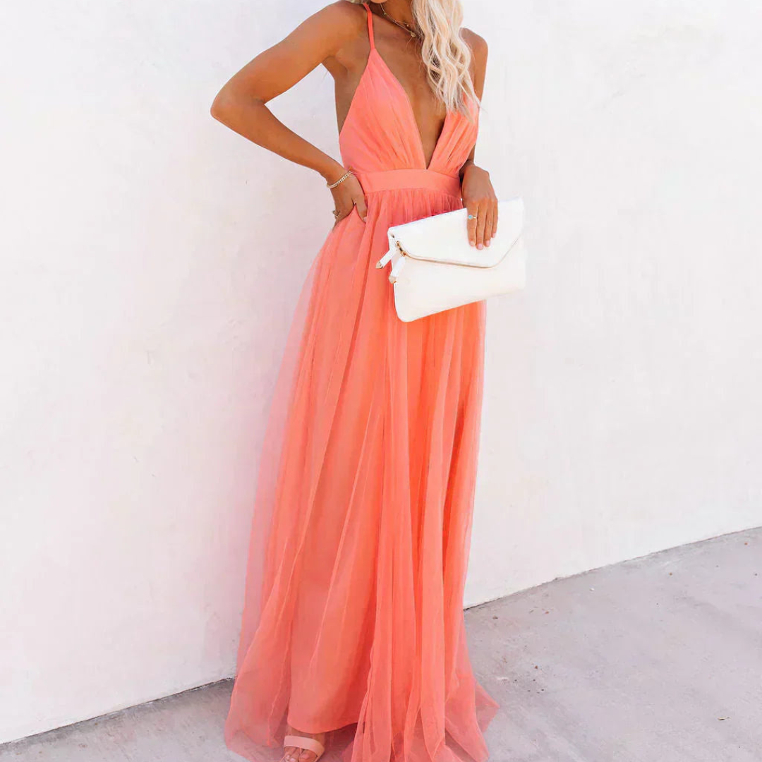 Vestido Maxi en Luz Coral