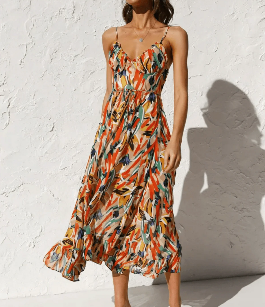 Vestido Midi en Color Vibrante