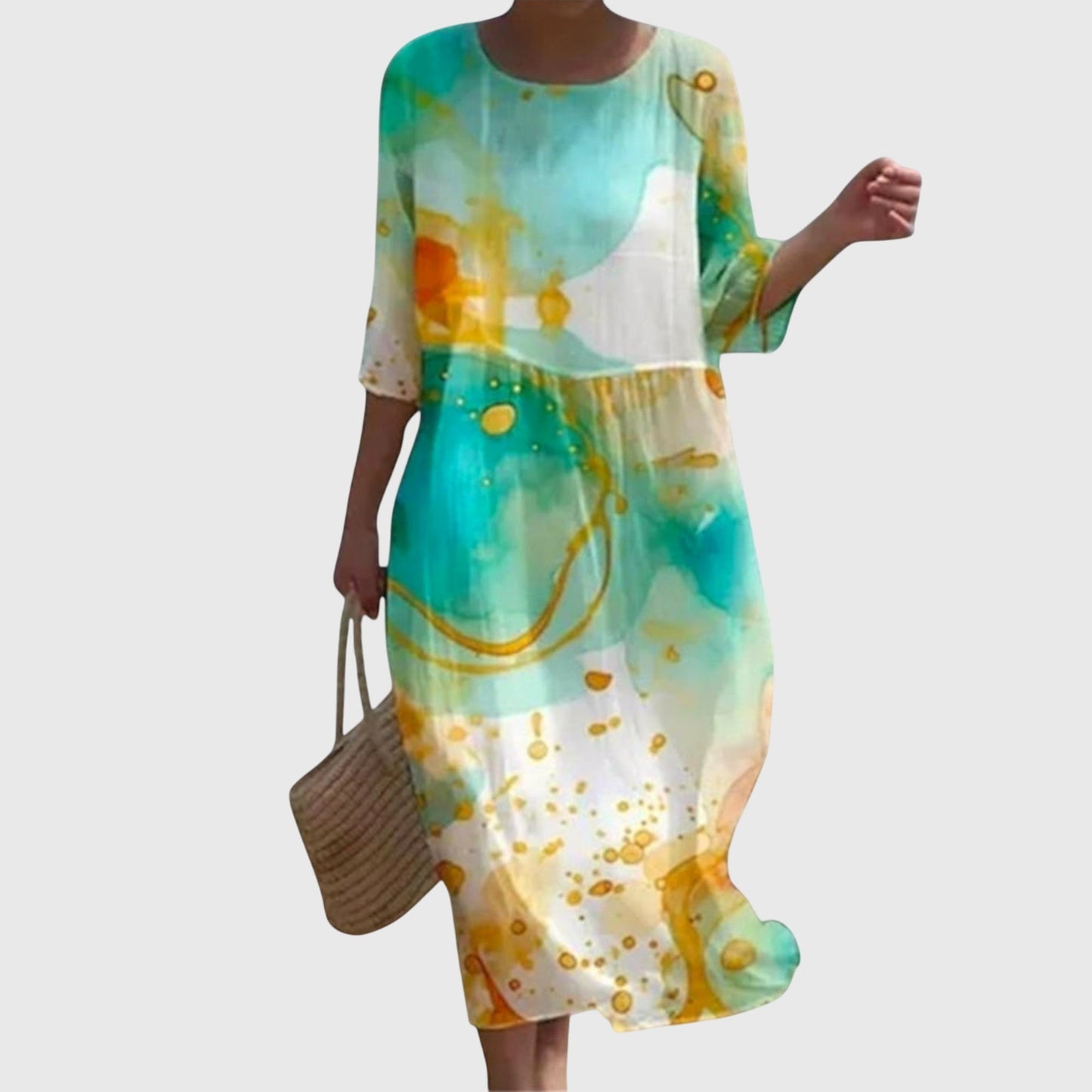 Elegante Vestido Maxi con Estampado Floral