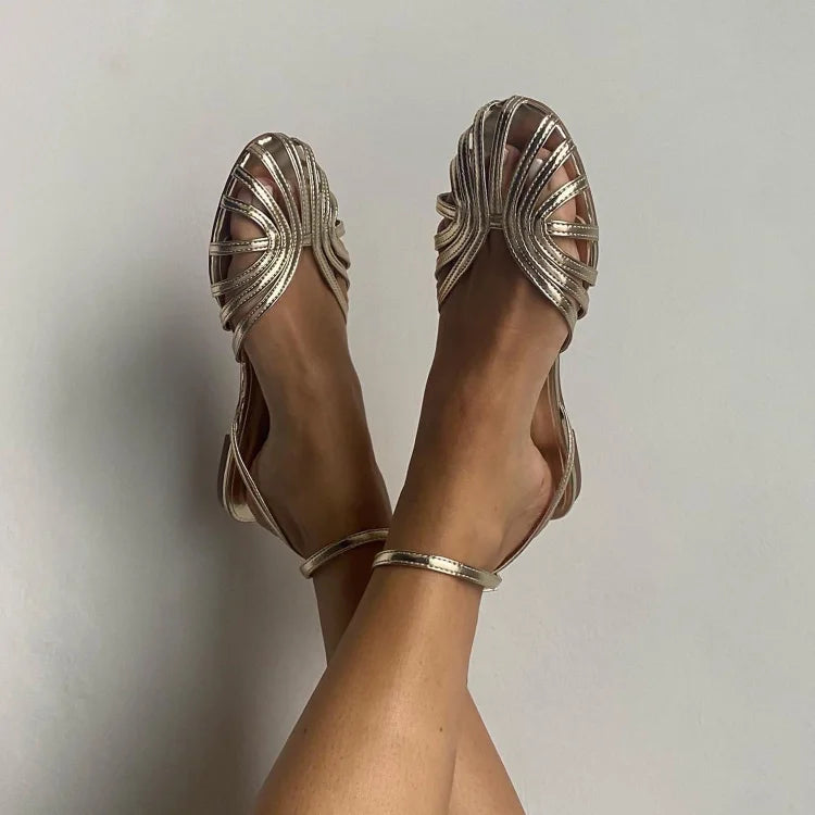 Sandalias Joyas Doradas