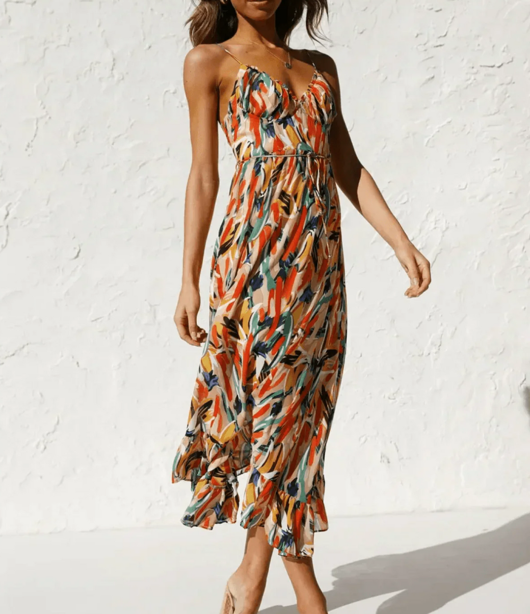 Vestido Midi en Color Vibrante