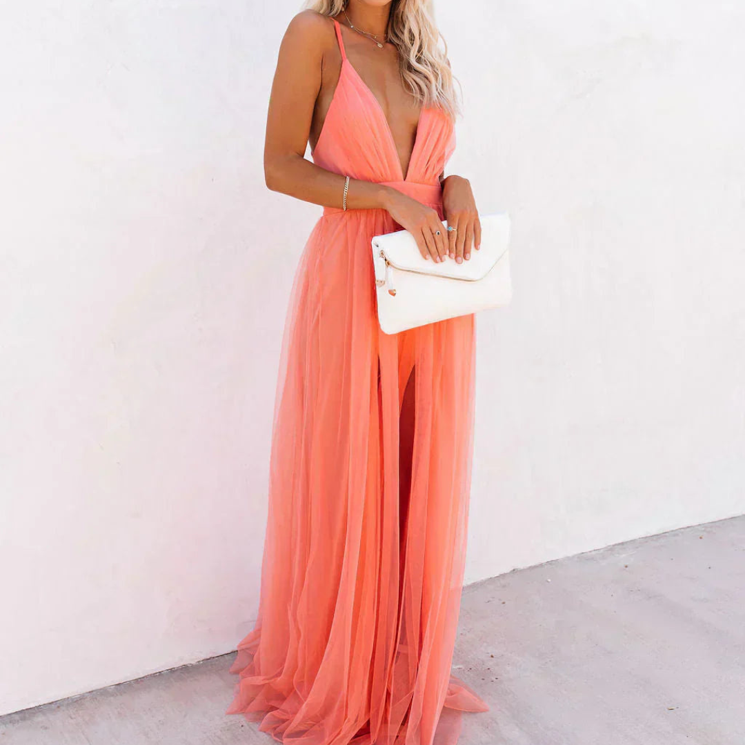 Vestido Maxi en Luz Coral