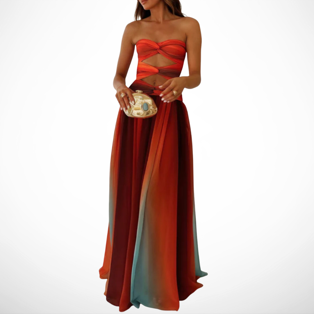 Elegante Vestido Maxi Multicolor