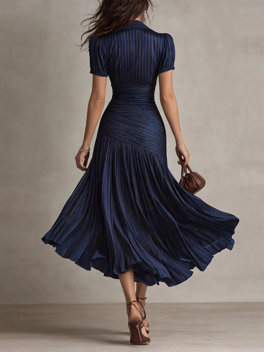 Vestido midi a rayas retro