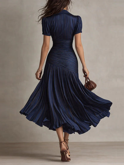 Vestido midi a rayas retro