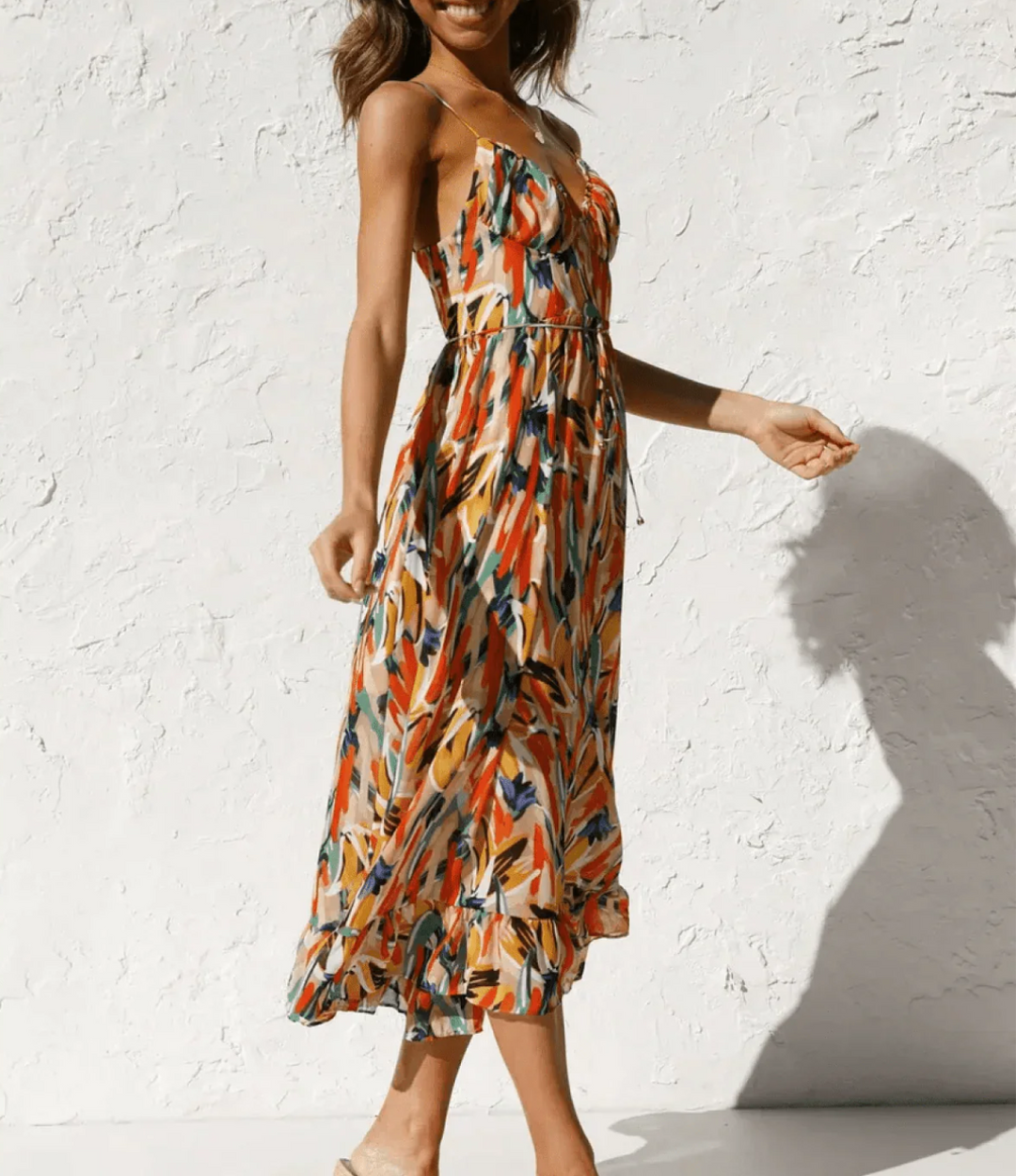 Vestido Midi en Color Vibrante