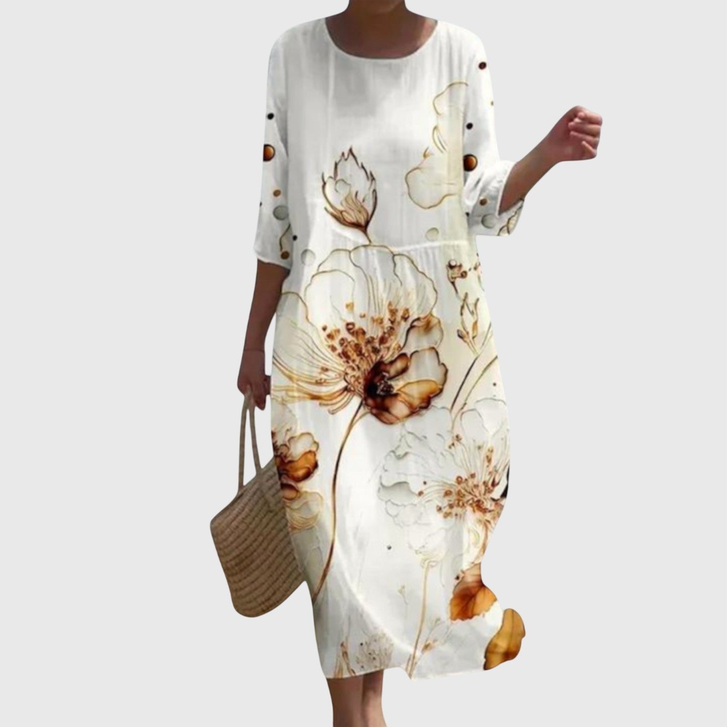 Elegante Vestido Maxi con Estampado Floral