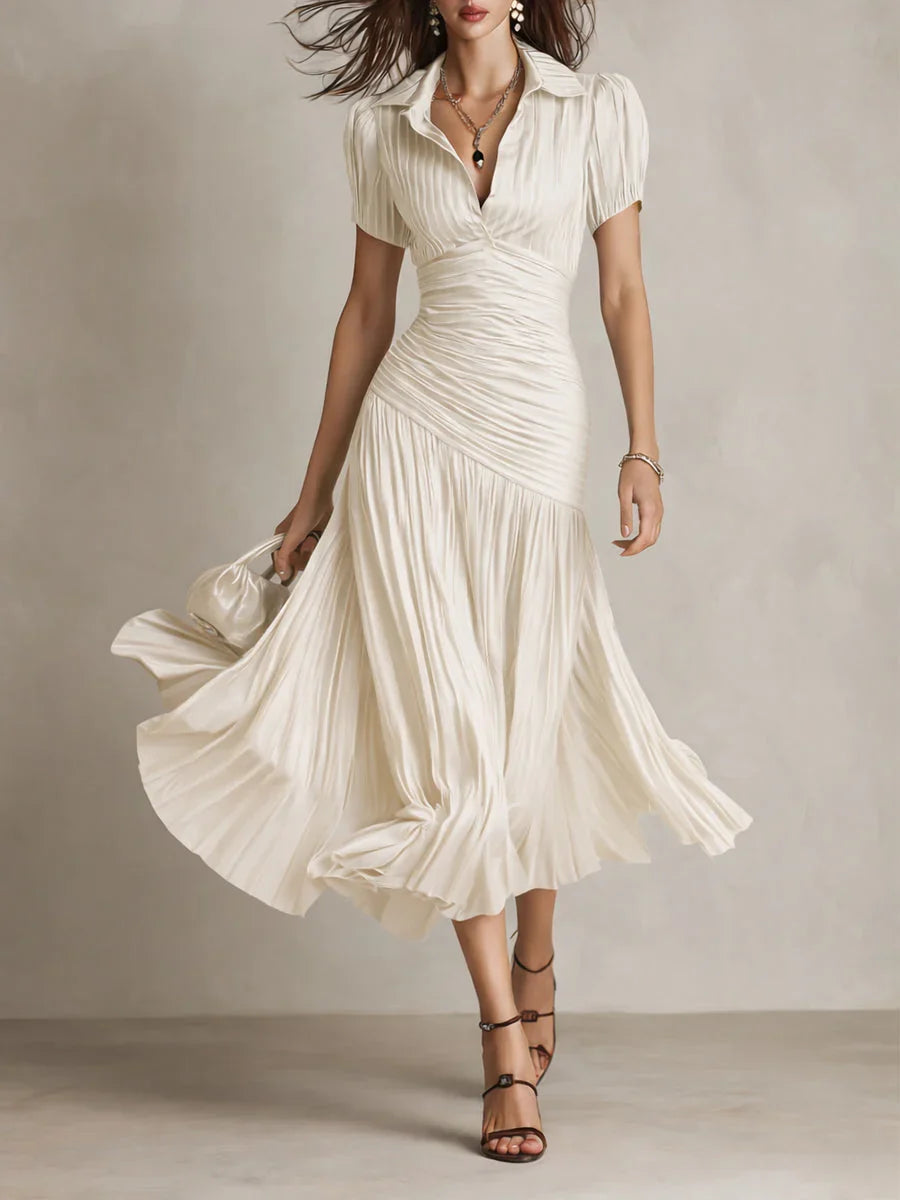 Vestido midi a rayas retro