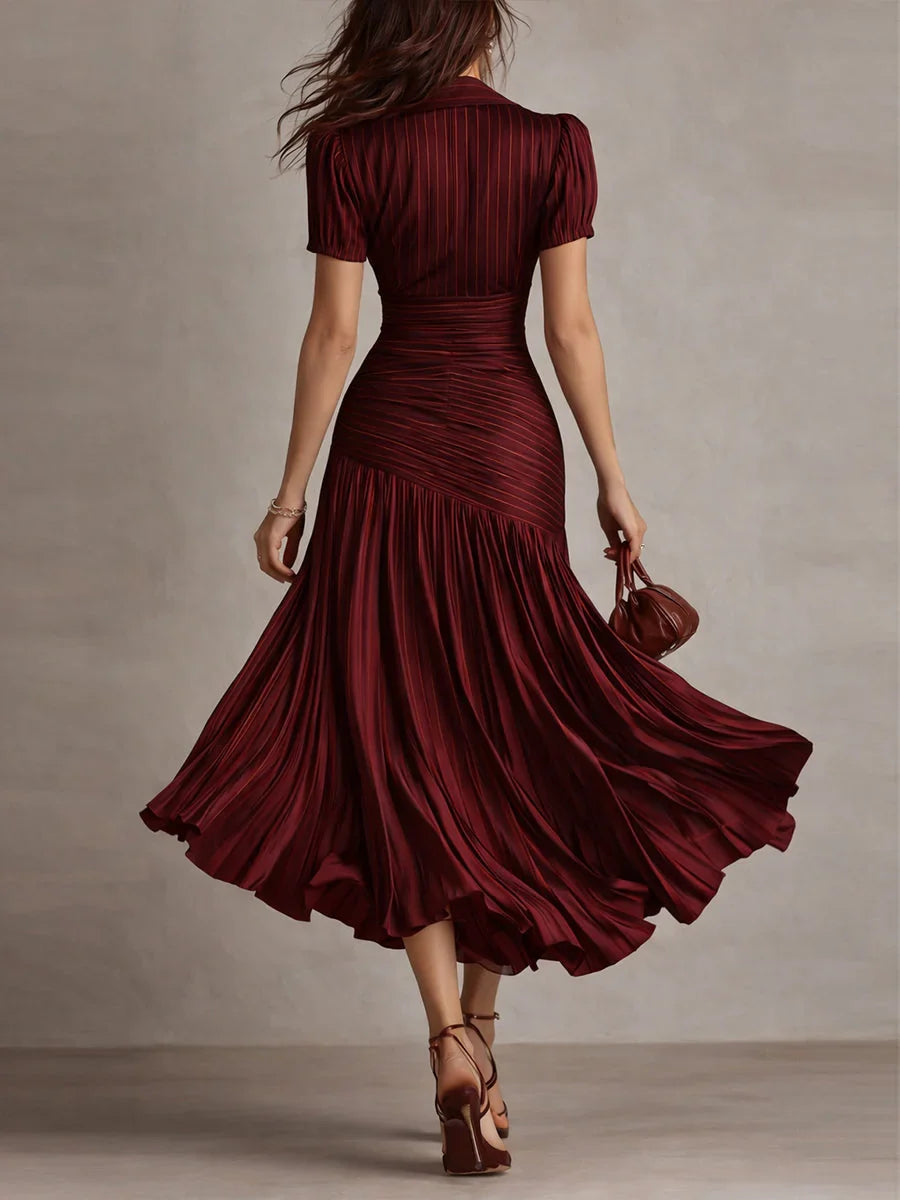Vestido midi a rayas retro