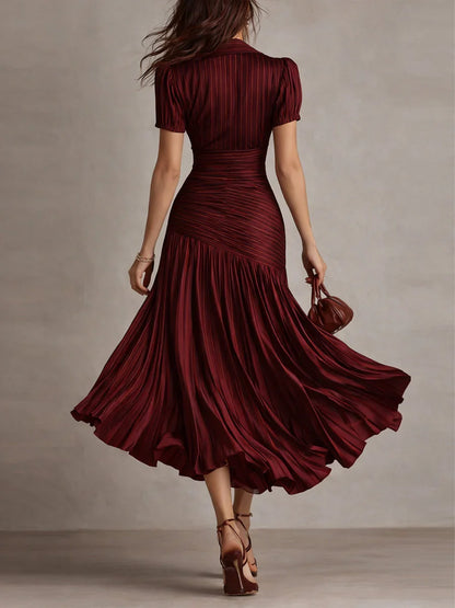Vestido midi a rayas retro