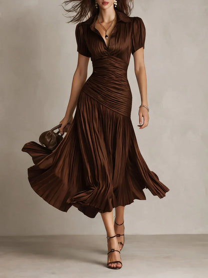 Vestido midi a rayas retro