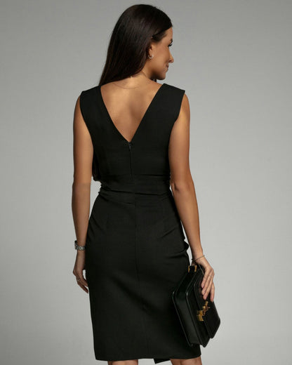 Vestido Elegante de Viscosa con Detalle de Abertura
