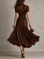 Vestido Midi a Rayas Retro