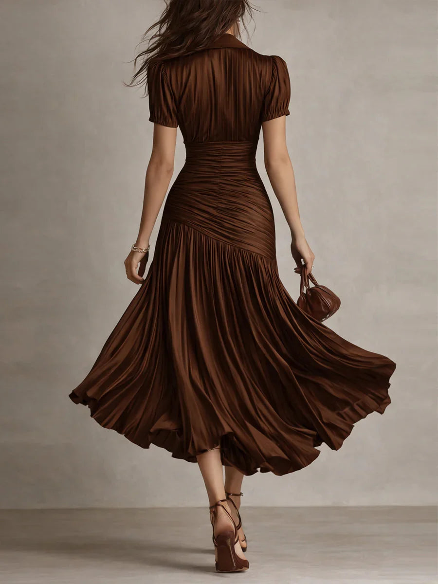 Vestido midi a rayas retro