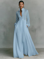 Vestido Maxi con Cuello Alto