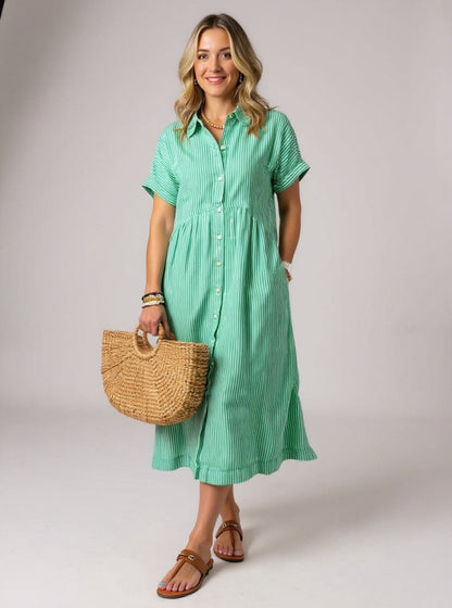 Vestido Elegante de Rayas Suaves
