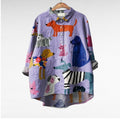 Blusa de Manga Larga con Estampado Equilibrado