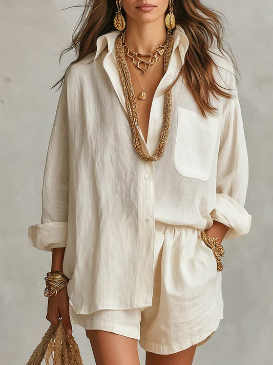 Conjunto boho de lino